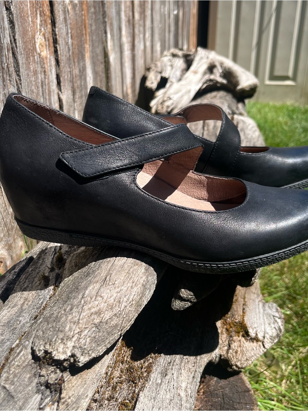 Dansko Lanie Black Burnished Nubuck wedge heels 6907109700 size 40 EU 9/9.5 US - Picture 7 of 17